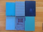 Lot Of 6 Antique   Vintage Books Blue Covers Library Decor Props Free Shipping