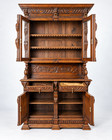 1890c Antique French Breton Handcarved Oak Wood Renaissance Cabinet Buffet