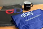 New Ebay Open Swag Black White Enamel Metal Mug Blue Bag Large Black Bag Merch