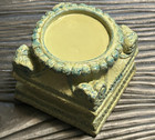 Vintage Corinthian Column Base Pottery Plinth Pedestal Riser Green Blue 6  Sq
