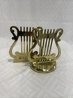 Brass Musical Note Stand Book Ends Vintage Heavy 5 3 4    Tall