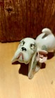 Vintage Beagle Basset Hound Dog Pink Flower Gold Porcelain Puppy Figurine Japan 