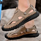 Men s Light Casual Shoes Breathable Genuine Leather Sandals Loafers Beach Shoes