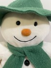 Vintage Eden The Snowman 14  Stuffed Plush Raymond Briggs Green Hat Scarf Velour