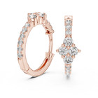 14k Yellow Gold Lab Grown Diamond Cluster Huggie Hoop Earrings