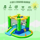 Inflatable Bounce House Kids Castle Slide Basketball Hoop Ball Pit Green Fbsport