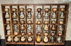Goodwood   Vintage Mcm   24 Jar Mushroom Glass Hanging Spice Double  Rack Wall  
