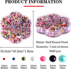 5600pcs Half Round Pearls Flatback Imitation Pearls For Crafts 7 Sizes For Diy N