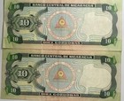 Lot Of 2 Nicaragua 1999 Serie D 10 Cordoba Banknotes