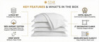 4 Pack Supima Cotton Pillow Shams White Hotel Bedding  Envelope Back  2  Flange