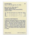 David Ezell Signed autographed 1991 Masters Of Racing Nascar sportsman Card     