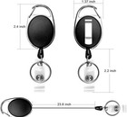 2 Pack Id Badge Holder Retractable Reel With Carabiner Belt Clip And Key Chain  