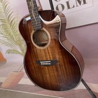 Zuwei Cutaway Full Koa Handmade 6 String Acoustic Electric Guitar With Armrest