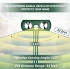1 2 Pk Animal Repeller Ultrasonic Solar Power Outdoor Pest Cat Mice Deer Sensor