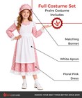 Kids Pilgrim Girl Costume Pink Frontier Prairie Pioneer Colonial Dress 3-12 Yrs