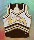 Vintage Y2k Varsity Cheerleading Uniform High School Paws Cats Adult Small Gold