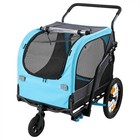 Clevrplus 2-in-1 Pet Bike Trailer   Large Foldable Dog Stroller Pet Cart Carrier