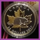 2017 Canada  25 1 Oz  Piedfort Gilt Pf Silver Maple - Timeless Icons - Gem Proof