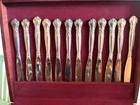 51 Pcs Vintage Gold Plated Baroque By Godinger Flatware Full Set For 12 W case