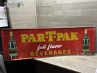 Vintage Original 1940 s Drink Par-t-pak Beverages Nehi Metal Sign 54  X 18 