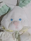 Vintage Fisher Price Puffalump Bunny W  Rattle White Yellow Collar Floppy Plush 