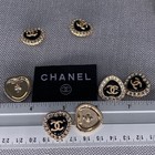 Gold Black Set 5 Buttons Stamped 22x23 Mm Chanel Replacement Buttons Buttons Cc