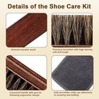 3-piece 100  Horse Hair Shoe Brush Kit For Leather Care     Professional Dauber