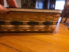 Longaberger 2009 Khaki Stripe Mail Basket W protector And Woodcraft Divider