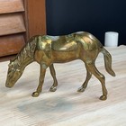 Vintage Rustic Brass Horse Figurine Standing 3 5    Small Mcm