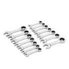 Gearwrench 14 Pc  12 Point Stubby 10mm 11mm 12mm 13mm 14mm 15mm 18 Mm  Silver 
