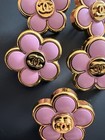 Chanel Buttons Cc Logo Set Of 5 Lavender Flowers 20mm Stamped