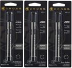 New Stock Cross 8513-2 Lot Of 2 Packs Of 2 Black Medium Ballpoint Pen 4 Refills