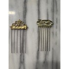Vintage Gold Hair Pick Combs  Set Of 2 Decorative Hair Accessories