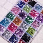 24grid Nail Art Rhinestone Flatback Gems Crystals Diamond 01-red mixed Color