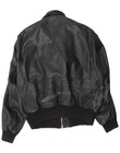 Vintage Mens Military Leather Jacket It 52 Xl Black Leather An02
