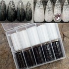 Black   White Lace Nail Transfer Stickers Full Wrap Decals Diy Manicure