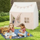 Honey Joy Kids Play Tent W padded Mat  Star Lights  Flags  Windows   Storage Poc