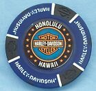 Honolulu Hd   Hawaii    blue black  Harley Davidson Poker Chip