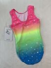 New Simone Biles Gk Elite Leotard Gymnastics Rainbow Star Ombre Sequin Bling Cl