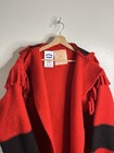 Vintage Hudson Bay Blanket 4 Point Robe Hooded Coat Wool Red Fringe Large