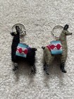Lot Of 2 Peruvian Llama Keychains Handmade 2 5   x1 5   x1   