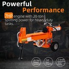 20ton Portable Gas Log Splitter Firewood 7hp Engine Rapid Auto Return Ram System