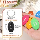 20pcs Number Tags 1-20  Oval Aluminum Number Key Tags  Black