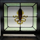 Ribbon Handpainted Old English Leaded Stained Glass Window 21 3 4 x 22 