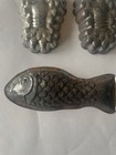 Lot Of 3 Vintage Metal Tin Chocolate Food Molds Decor Lobster Fish German 