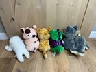Feisty Pets Lot Of 6 Plush Stuffed Animals Dragon Seal Pig Cat Narwal Wolf