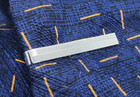 Vintage Flex-let Tie Bar Clip Clasp Stay Bright Silver Tone  Wavy    Grooves