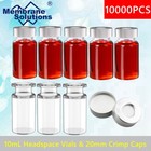 10ml Crimp Top Vial ptfe silicone Septa aluminium Cap 20mm Flat Bottom 100pcs cs