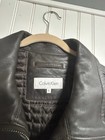 Vintage 90 s Calvin Klein 100  Genuine Leather Chocolate Brown Jacket Size Xl