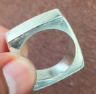 925 Sterling Silver  Solid Silver  Band Ring  Unisex  Square Band Ring